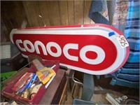 Conoco Plastic Lighted Sign-Single Sided