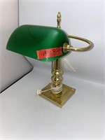 Brass desk lamp Green Shade