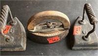 3 Cast iron Antique Irons