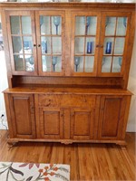 MAPLE BURRO SOLID WOOD CHINA HUTCH & CONTENTS