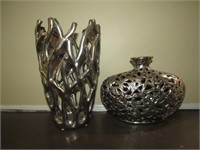 2 Metal Decorative Pieces. Taller is 10 1/2" T