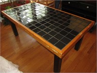 Wood & Tile Top Table 30" T x 70" W x 39" D