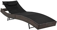 Adjustable Pool Chaise Lounge Chair, Brown
