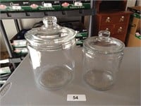 (2) Glass Canisters