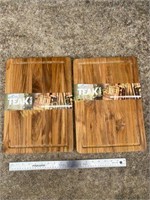 2 Teak Cutting Boards With juice canal