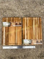 2 Teak Cutting Boards With juice canal