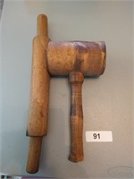 Wooden Rolling Pin; Wooden Mallet