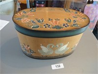 Wooden Hand Painted Oval Box