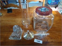 Large Glass Jar & Other Glass Items