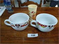 Mickey & Minnie Soup Bowls & Cup