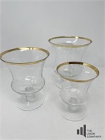 Gold Rimmed Candle Holders