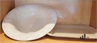White Serving Bowl & Platter