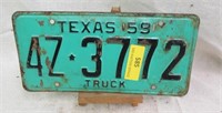 1959 Texas Truck License Plate