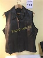 Leather Ladies Black Vest