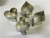 4 Vintage tin cookie cutters