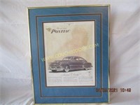 Framed advertisement 1949 Pontiac