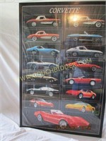 Framed print 1956 - 1992 Corvette models