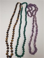 Semi-precious stone beaded necklaces