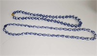 2 blue & white china beaded necklaces