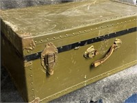 Nice OD green chest, front leather handle is torn