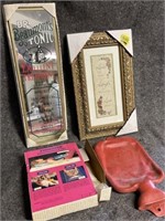 Lot of misc items: Dr Beaumonts tonic mirror and