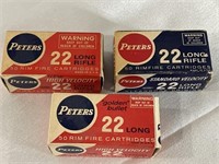Mixed lot of Peters rim fire 22 rounds. 1 box of