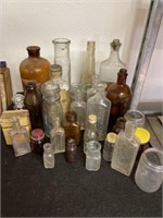 Assortment of vintage and antique apothecary