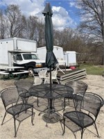 Woodard Metal patio set table 4 chairs and