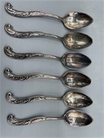 Set of six mini spoons 4 inches long stamped