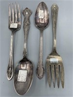 Collection of vintage silverware For spoons one
