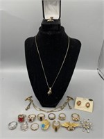 Collection of gold toned jewelry mostly from Avon