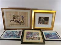 Lot of 5 decorative framed prints