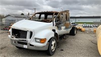 2006 Ford F650 Crew Cab Flat Bed Truck,
