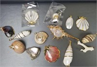 Seashell, coral, abalone pendants, etc