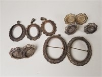 Silver filligree jewelry mounts