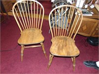 2 bentwood oak chairs