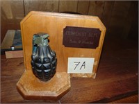 COMPLAINT DEPARTMENT grenade plaque