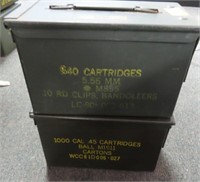 2 METAL ARMY AMMO CANS