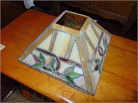 leaded slag glass type lamp shade, petite