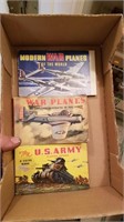 Small vintage warplanes and army tank books