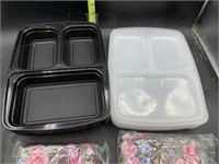 10 3 compartment food prep containers with 2