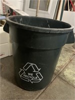 Used - green recycle plastic trash can