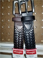 2- Wrangler braided stretch belts size 44