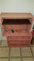Pink wooden shelves