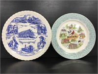 Two vintage plates St. Augustine & Kentucky