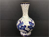 Tiny metal enameled vase