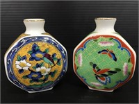 Two Asian inspired tiny vases