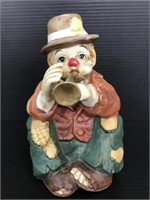 Porcelain hobo clown musical figurine