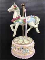 Carousel musical horse resin figurine