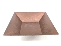Large copper tone hammered metal tray
